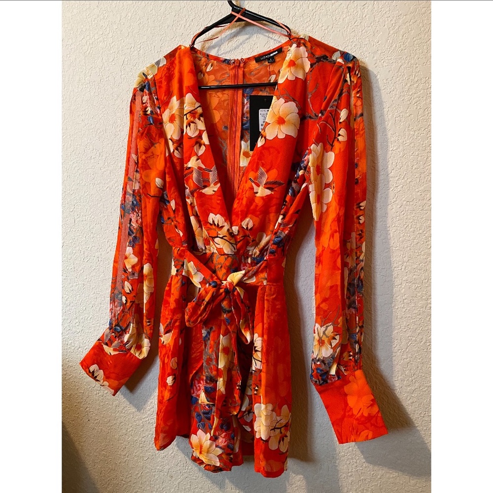 NWT SHEER FLORAL ROMPER